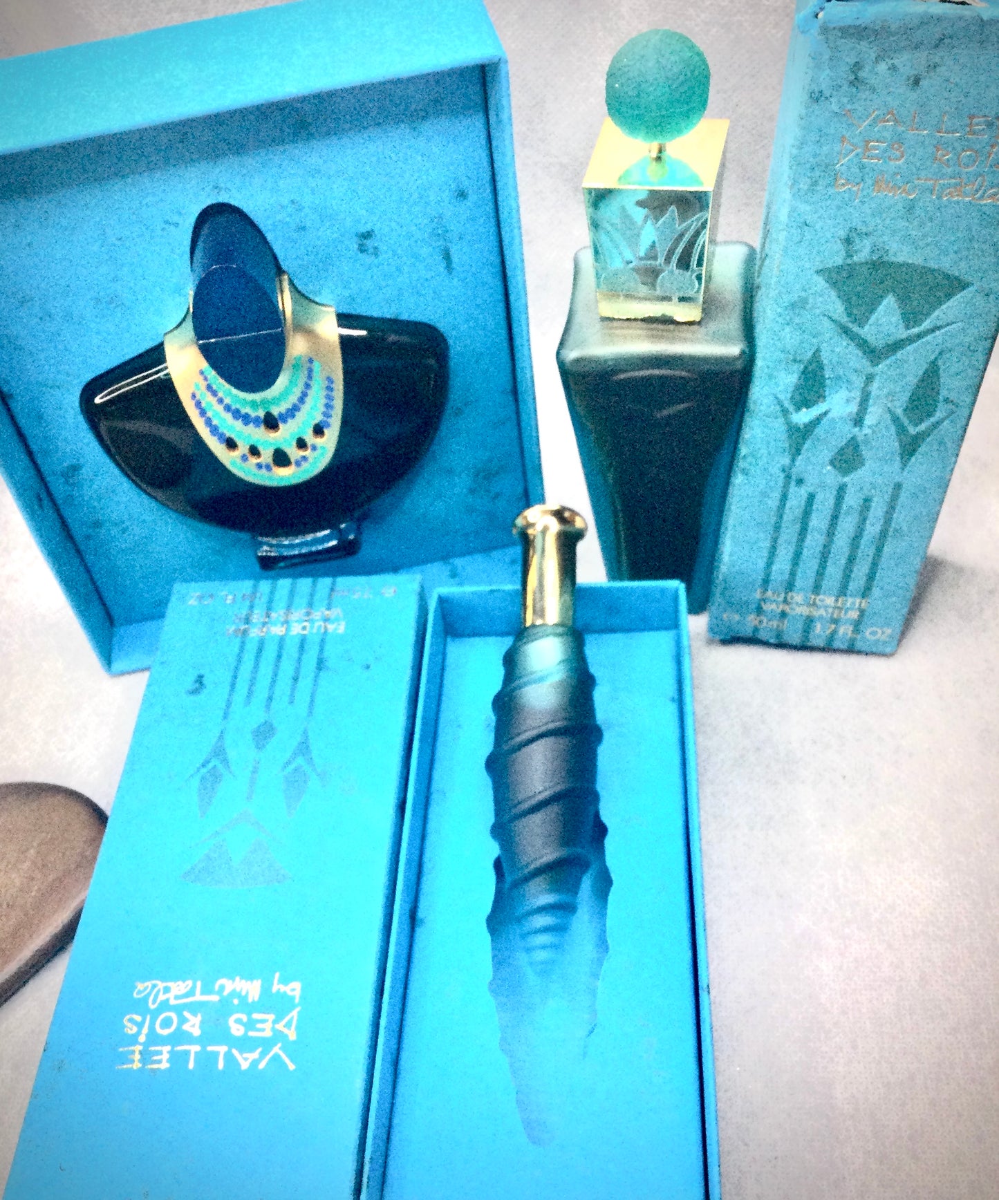 Mira Takla Collection Vallee Des Rois By Mira Takla 50 ML EDT SPRAY - 30 ML PURE PARFUM SPLASH - 7.5 ML EAU DE PARFUM , (Falcon Collector) , HARD TO FIND HARRODS EXCLUSIVE