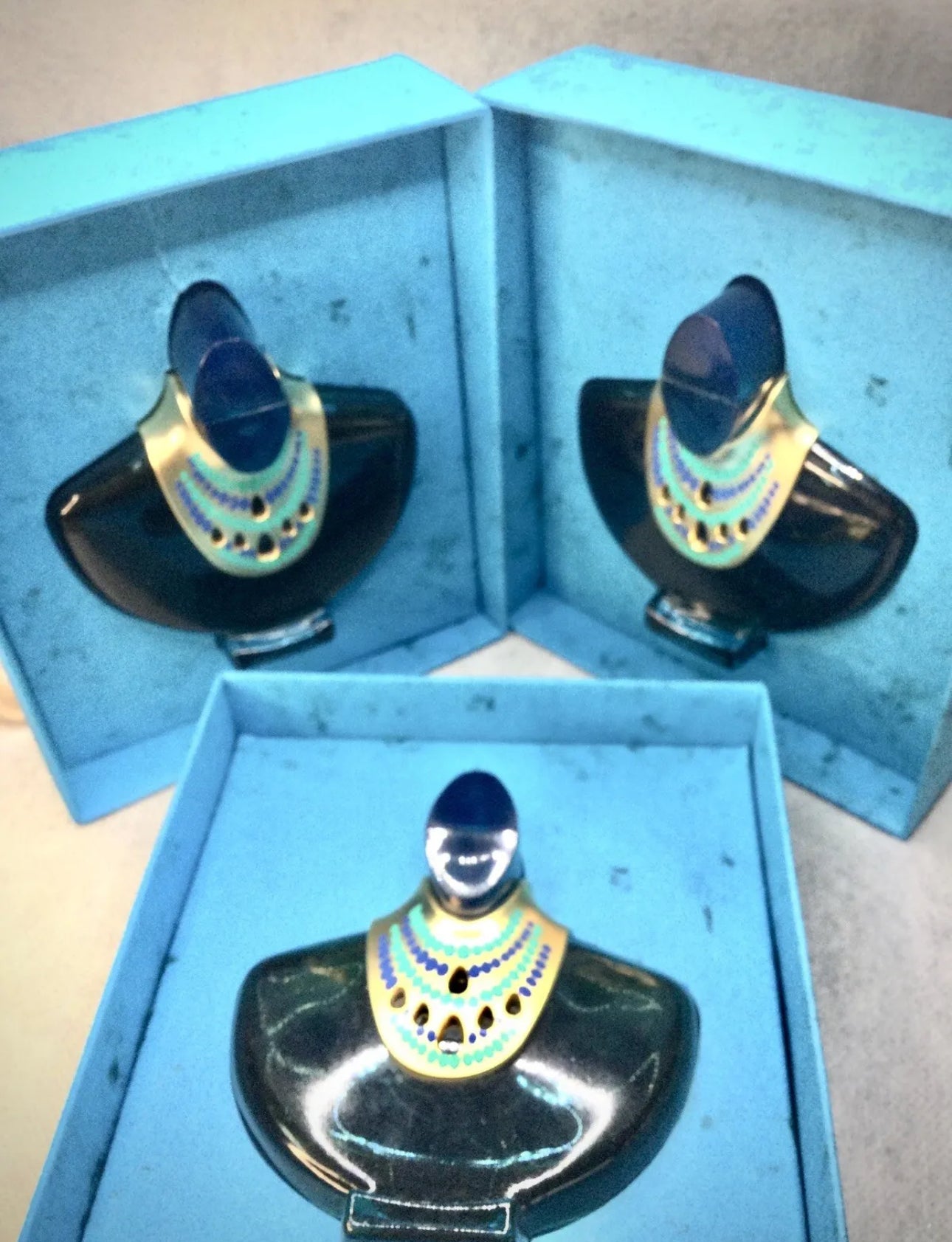 Vintage Mira Takla Vallee Des Rois Pure Parfum - 1988 Falcon Collector (3 Bottles)