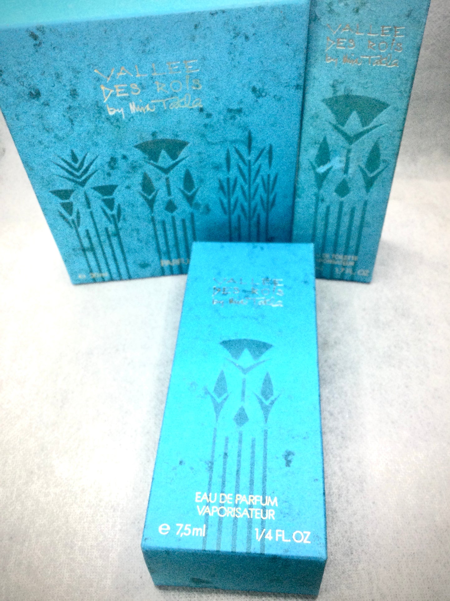Mira Takla PERFUMES Collection Vallee Des Rois 50 ML EDT SPRAY - 30 ML PURE PARFUM SPLASH - 7.5 ML EAU DE PARFUM (Falcon Collector) 1988s EXTREMELY RARES