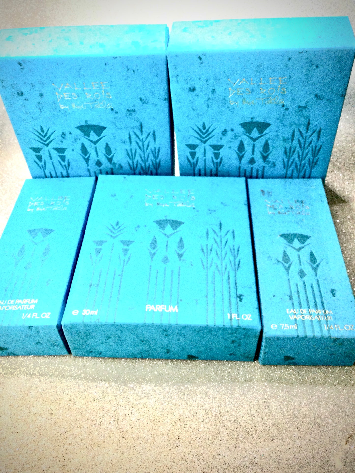 Mira Takla Vallee Des Rois Fragrances (BUNDLE 3 BOTTLES 30 ML PURE PARFUM SPLASH WITH 2 BOTTLES 7.5 ML SPRAY EAU DE PARFUM) VINTAGE 1988s EXTREMELY RARES Harrods exclusively