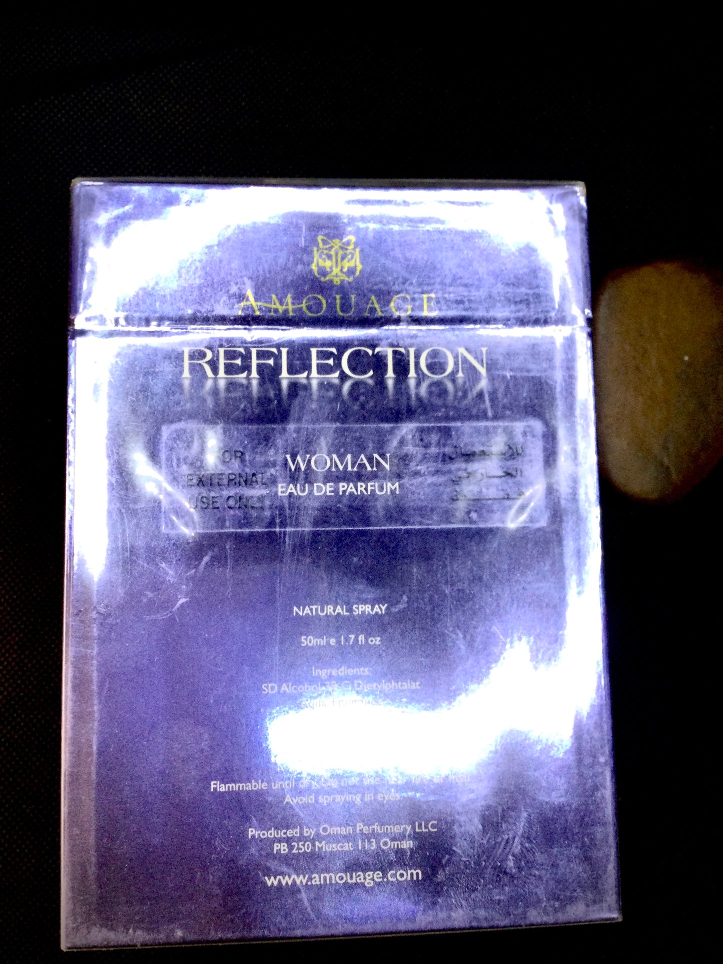 VINTAGE AMOUAGE REFLECTION WOMAN MOSQUE CRYSTAL BOTTLE EAU DE PARFUM 50 ML SPRAY FACTORY SEALED OMAN hard to find