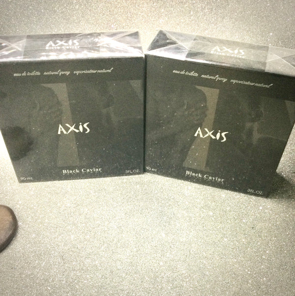Axis Black Caviar Eau De Toilette by SOS Creations 90 ML Spray for Men Cologne, Sealed Bundle Two Bottles