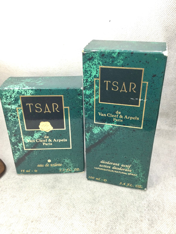 VINTAGE TSAR By Van Cleef 75 ML EAU DE TOILETTE SPLASH - Active Deodorant 100 ML SPRAY BUNDLE