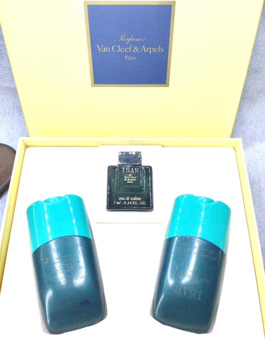 Van Cleef & Arpels Tsar EDT 7 ml 0.24 oz MINI SET + SHOWER GEL & AS BALM Very rare