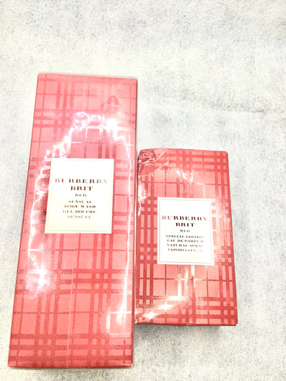 BURBERRY BRIT RED Special Edition For Women 50 ML Eau de Parfum Spray 150 ML BODY WASH BUNDLE