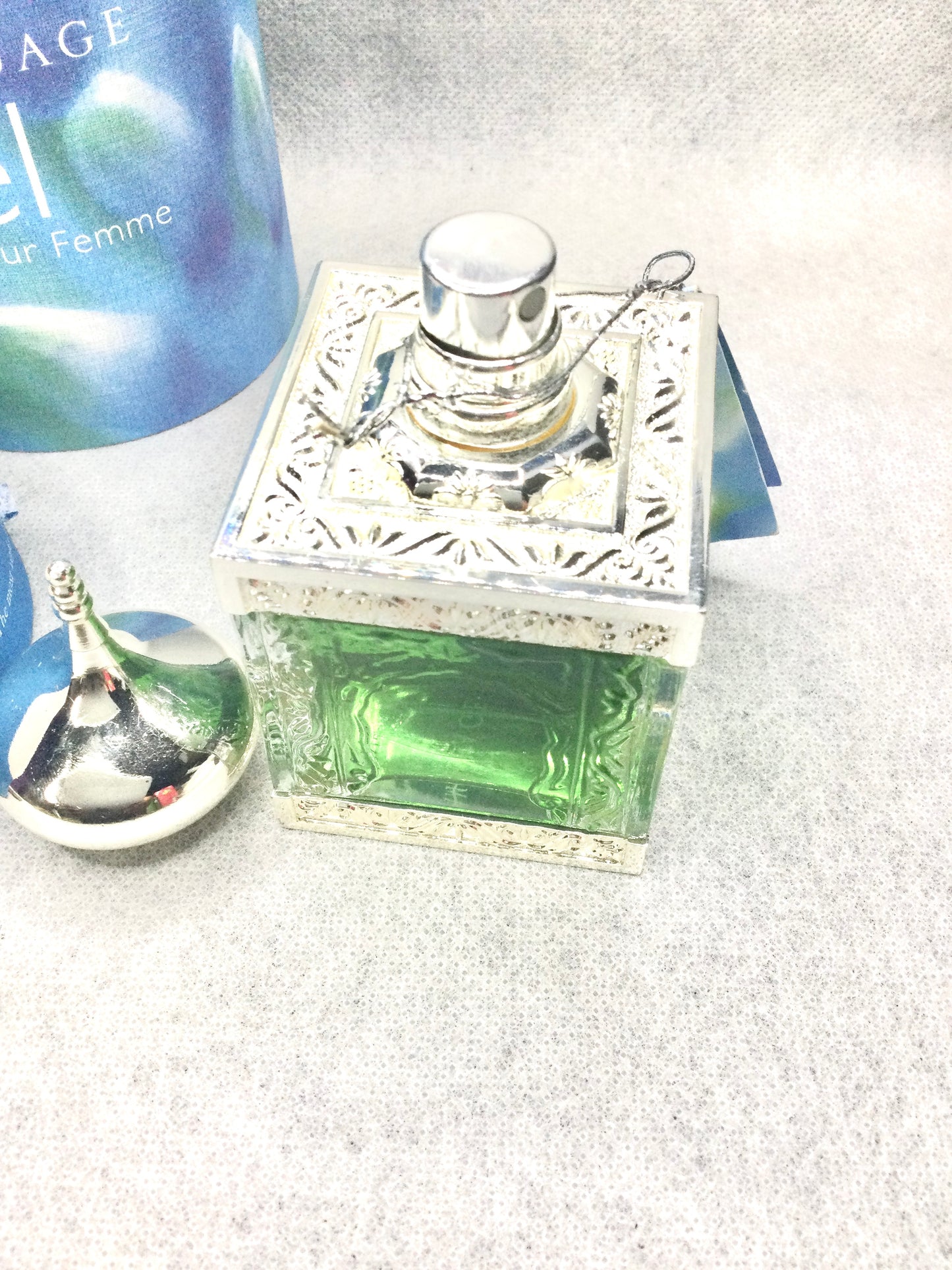 VINTAGE AMOUAGE CIEL POUR FEMME 50 ML SPRAY IN MOSQUE SOLID CRISTAL BOTTLE OMAN RARES