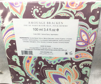 Amouage Bracken FOR MEN EAU DE PARFUM 100 ML SPRAY OMAN Discontinued Sealed RARE