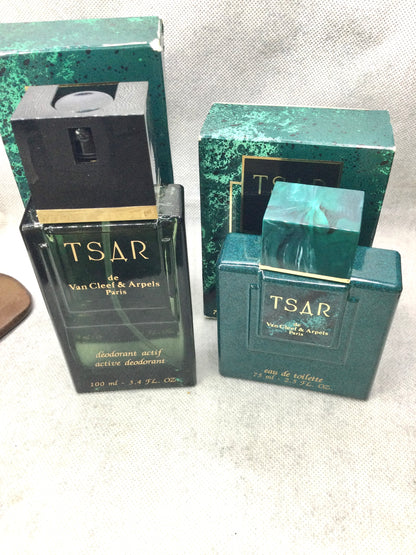 VINTAGE TSAR By Van Cleef 75 ML EAU DE TOILETTE SPLASH - Active Deodorant 100 ML SPRAY BUNDLE