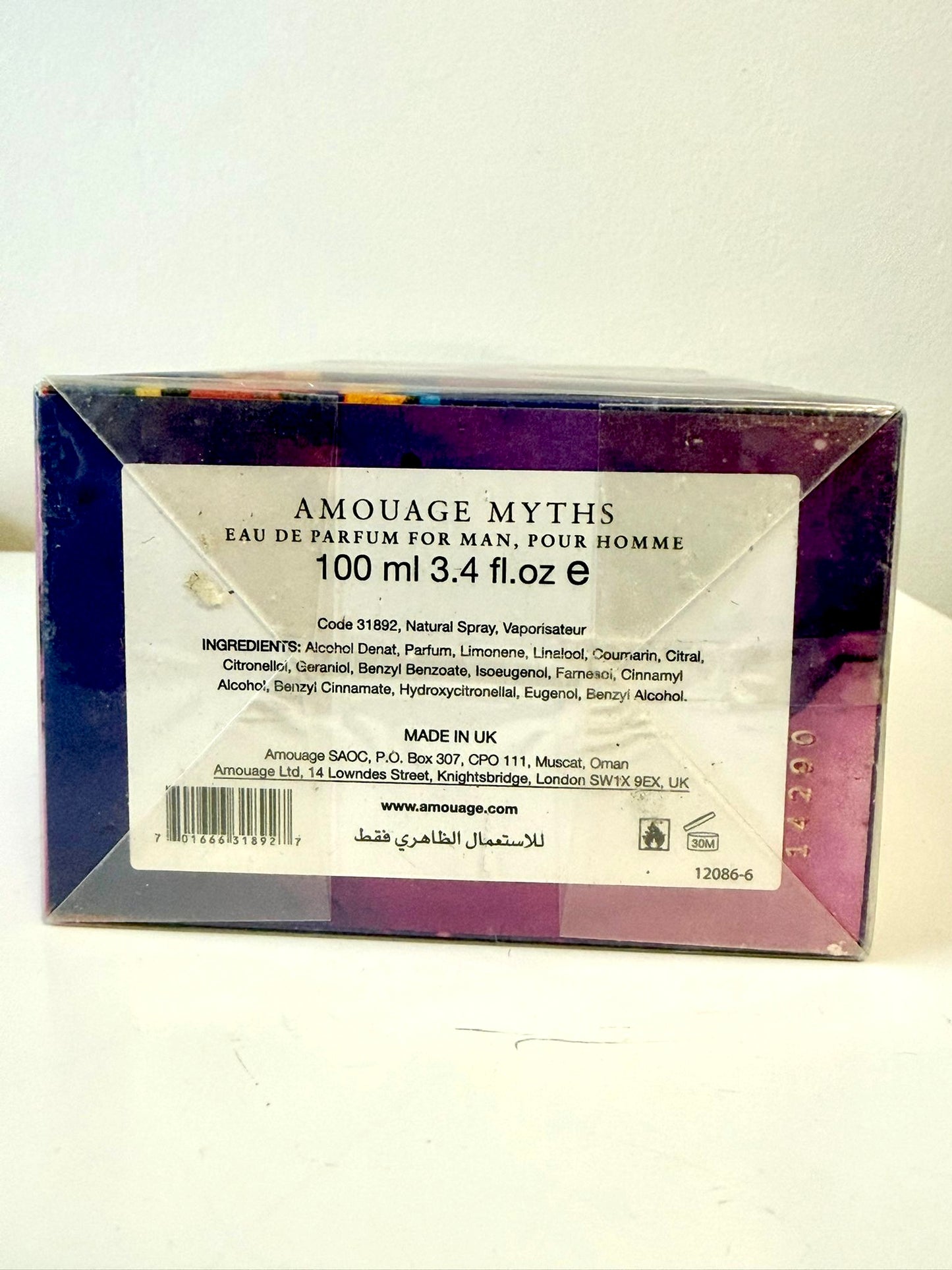 Amouage Myths Man Eau De Parfum 100 ML Spray MADE IN OMAN RARE SEALED