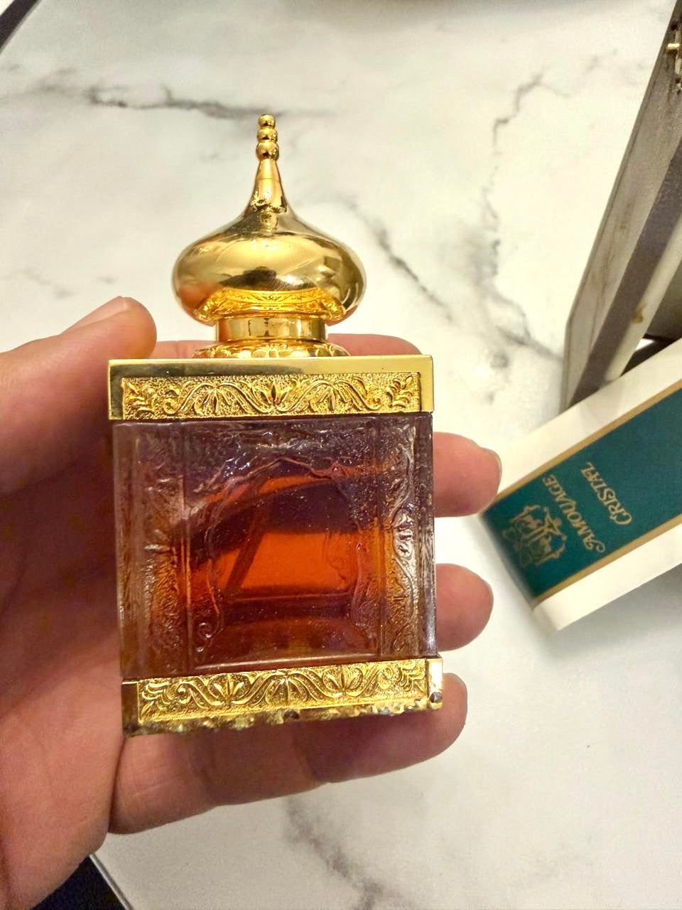 AMOUAGE CRYSTAL GOLD WOMEN 24 CARAT GOLD BOTTLE EAU DE TOILETTE 50 ML SPRAY RARE VINTAGE 1983