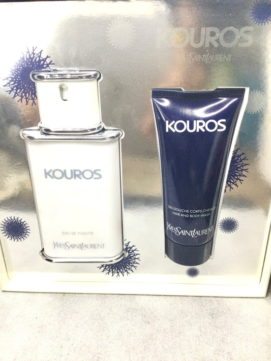 Kouros Yves Saint Laurent Eau de toilette For Men Gift Set 100 ML Spray + Body Wash VINTAGE