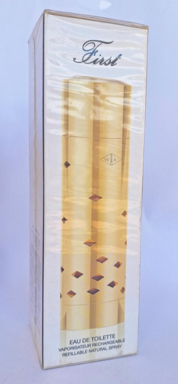 First By Van Cleef Arpels Women Eau De Toilette 90 ML Spray Refillable Golden Case Vintage Sealed