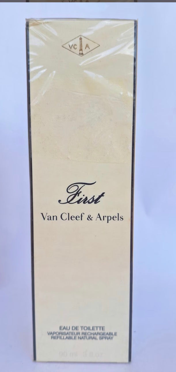 First By Van Cleef Arpels Women Eau De Toilette 90 ML Spray Refillable Golden Case Vintage Sealed