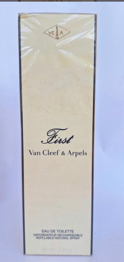 First By Van Cleef Arpels Women Eau De Toilette 90 ML Spray Refillable Golden Case Vintage Sealed