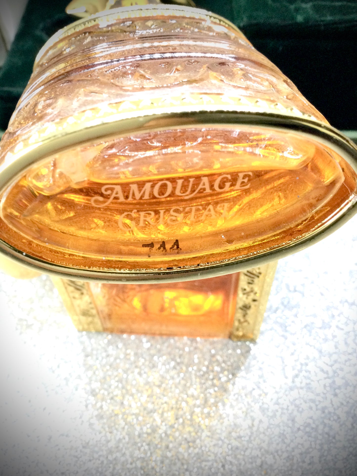 Vintage Amouage Crystal GOLD SET Bottle Plated 24k Gold / Women AND MEN 50 ML SPRAY OMAN 1983 HARD TO FIND RARE