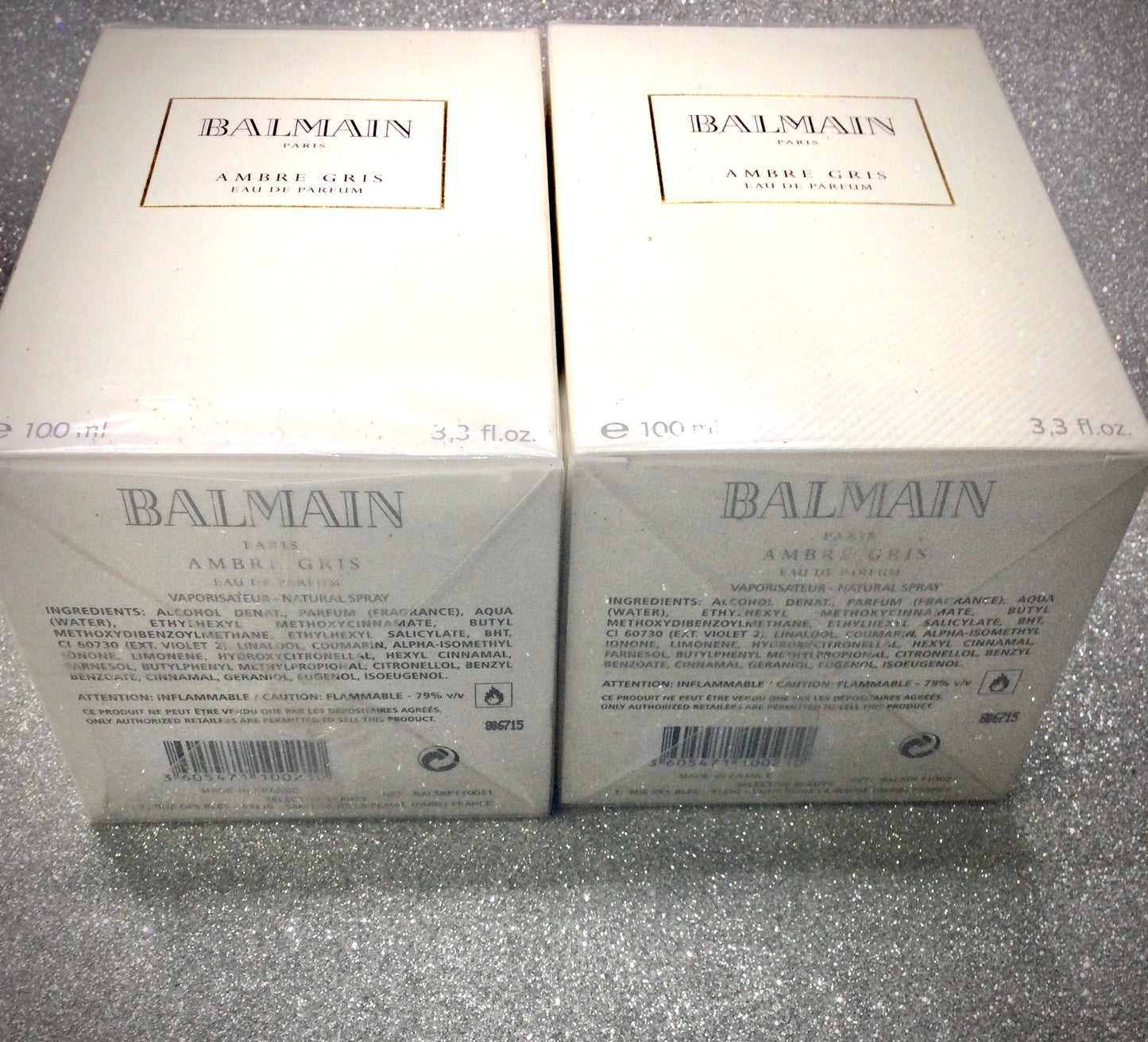 Balmain Ambre Gris Eau De Parfum 100 ML Spray Women Discontinued BUNDLE TWO BOTTLES