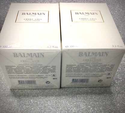 Balmain Ambre Gris Eau De Parfum 100 ML Spray Women Discontinued BUNDLE TWO BOTTLES