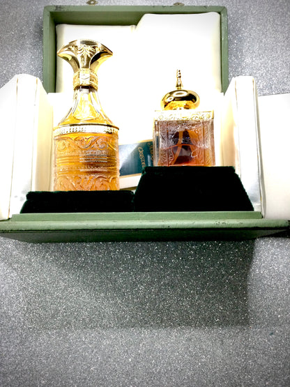 Vintage Amouage Crystal GOLD SET Bottle Plated 24k Gold / Women AND MEN 50 ML SPRAY OMAN 1983 HARD TO FIND RARE