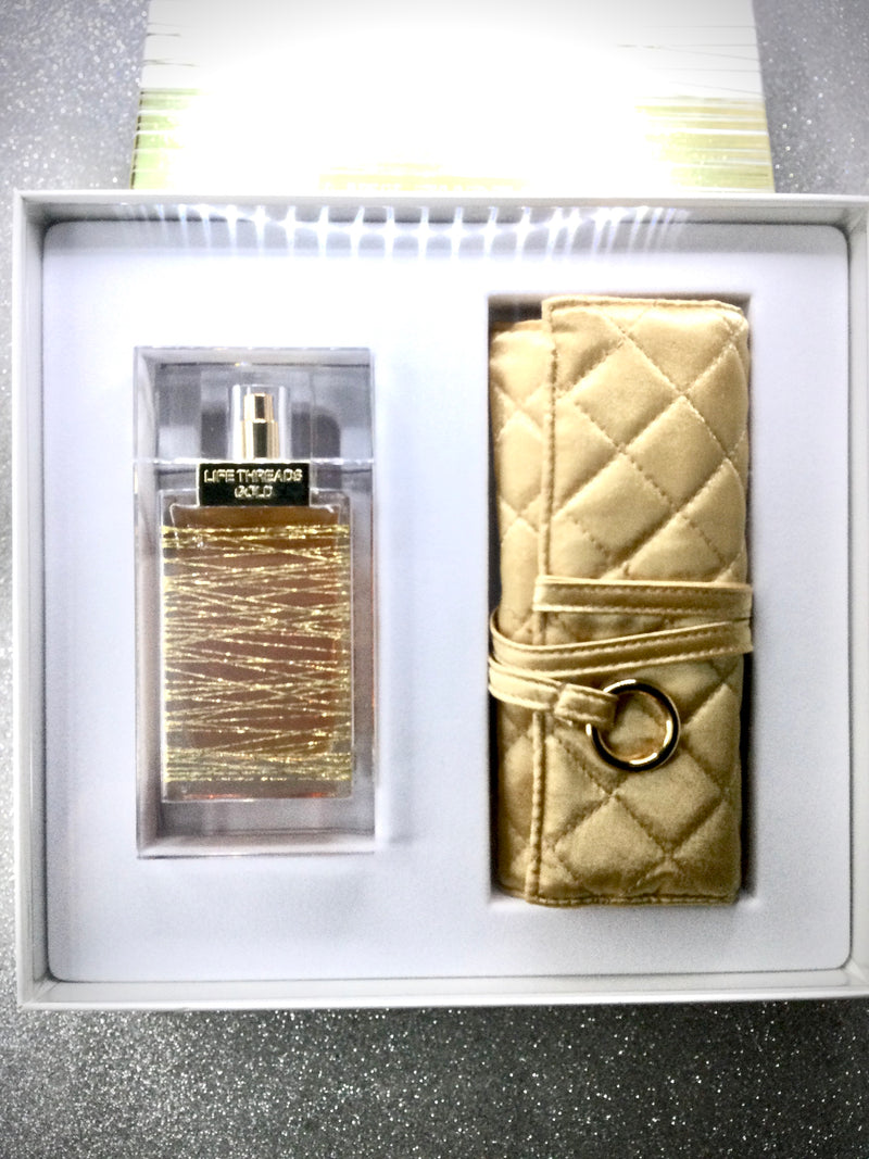 La Prairie Life Threads Gold EDP 50 ML Set with wallet woman , discontinued  – NOSTALIGASTORE