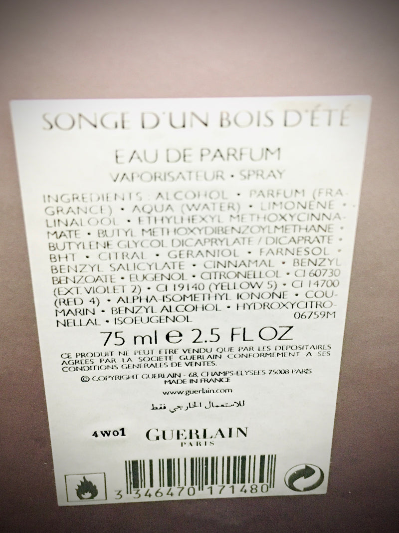 Songe d'un Bois d'Ete by Guerlain 2014 Unisex EDP Spray 75 ml 2.5 oz, Vintage
